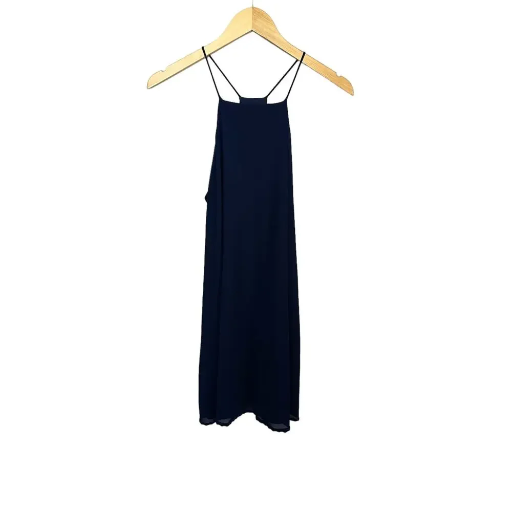 Revolve x NBD Lisa Mini Shift Racerback Dress Midnight Indigo Blue Size XS